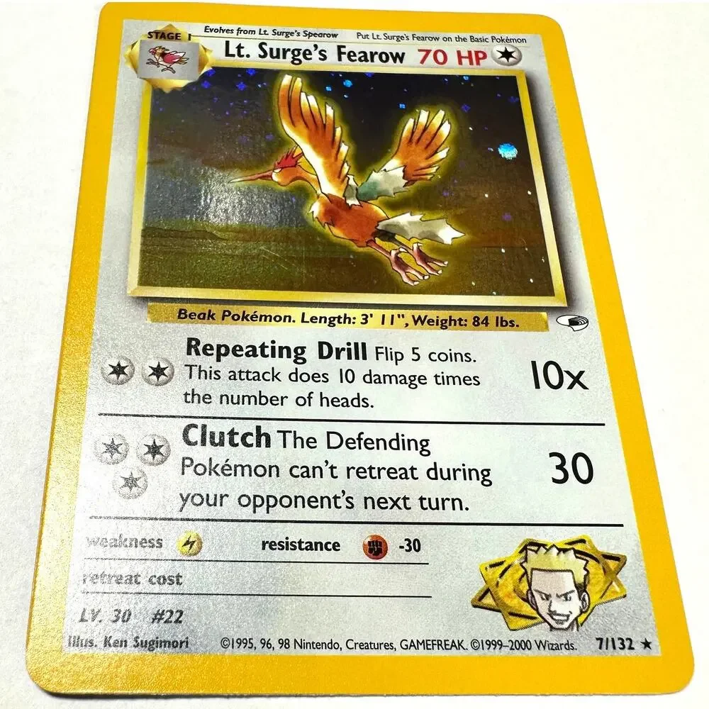 Pokémon TCG Lt. Surge's Fearow 7/132 Holo Rare Gym Heroes Unlimited